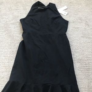 High neck ruffle dress